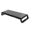 thumbnail image 2 of Milaget Foldable Computer Monitor Stand Riser Bracket RGB 4 USB 2.0 Keyboard Tray, Elegant Design Black, 2 of 9