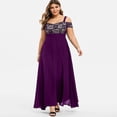 thumbnail image 2 of Babysbule Robes pour Femmes Liquidation Femmes Grande Taille Épaules Dénudées Dentelle Florale Maxi Fête Soirée Camis Longue Robe, 2 of 5