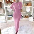 thumbnail image 2 of WTXUE Robe à Manches Longues, Robe Chandail d'Automne et d'Hiver à Manches Longues en Laine, Robe en Lin, Robes Petites pour Femmes, Robe Rose pour Femmes, Rose P, 2 of 3