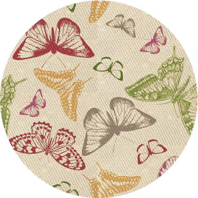 Ahgly Company Tapis d'Intérieur Ronds Transitionnels Lavables à la Machine, Brun Pérou, 6 Pieds Rond