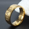 thumbnail image 1 of Men's Ring Creative Letter Carving Titanium Steel Jewelry Ring Simple Band, 1 of 1