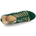 thumbnail image 2 of BLISSFUL STEP Chaussures pour Femmes Gladiateur à Bout Ouvert Plateforme Talon Aiguille Sandales à Talon Cage Vert 9, 2 of 7