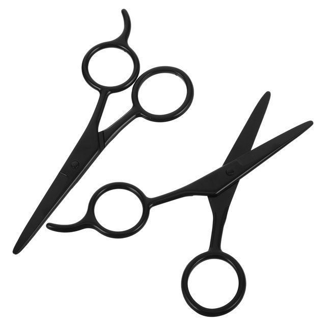 TABLZONE 2Pcs Mens Grooming Scissors Stainless Steel Black Beard Scissors for Home Use Precision Trimming