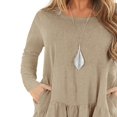 thumbnail image 3 of Women Casual Spring Ruffle Hem Long-Sleeved Casual One-Piece A Line Solid Swing Mini Dress, 3 of 6