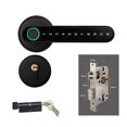 thumbnail image 1 of Serrure de Porte, Serrure Biométrique Intelligente à Empreinte Digitale avec Télécommande Compatible Bluetooth et Application Tuya pour Porte Intérieure en Bois et Métal, Facile à Installer, 1 of 7