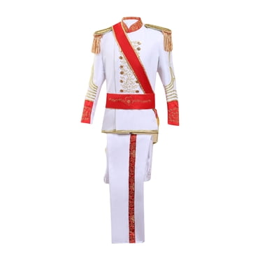 Suits for Men, Mens Court Style Formal Dress Performance Costume Stage Performance Breasted Long Sleeved Pants Suit Set