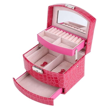 Greensen Boîte de Rangement pour Bijoux à 3 Couches Collier Bague Étui Cadeau pour Femme Fournitures pour la Maison,Boîte à Bijoux, Boîte à Bijoux à 3 Couches