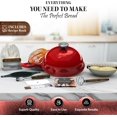 thumbnail image 4 of Enameled Cast Iron Bread Pan With Lid 9 Piece Complete Bread Baking Set | Dutch Oven for Bread Baking | 10 Inch Bread Oven with Lid | Thick Enamel | Silicone Baking Mat | Banneton | 6 Quart(Red), 4 of 6