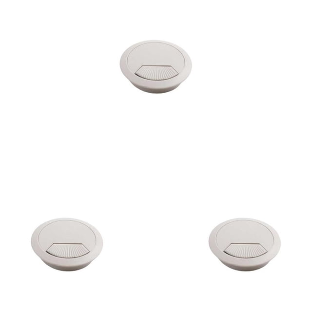pitrice Desk Hole Cover Waterproof Anti-rust Adjustable Office Table Cable Grommet 60mm Grey White 3Set