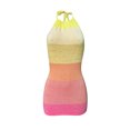 thumbnail image 2 of goowrom Robe d'Été pour Femme en Tricot, Couleur Unie, Col Noué, Dos Nu, 2 of 10