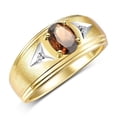 thumbnail image 3 of RYLOS Men's Rings 14K Yellow Gold Classic 8X6MM Oval Gemstone &  Diamond Ring Smoky Quartz June Birthstone Rings For Man Gold Rings Size 9, 3 of 7