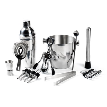 Amdohai Ensemble de 16 Pcs/ensemble Kit de Barman Mixology Ensemble de Shaker de Cocktail avec Shaker/ Jigger de 750ml/