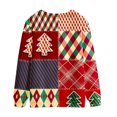 thumbnail image 3 of Penkiiy Chandails Unisexes Imprimés 3D Arbre de Noël Col Rond Manches Longues Haut Ample Chandail de Noël m Rouge, 3 of 4