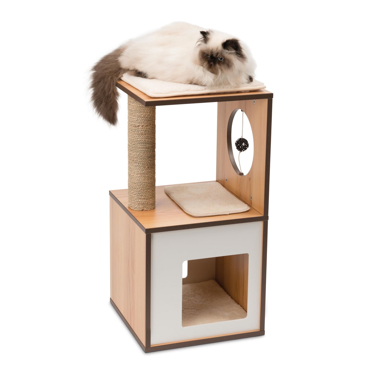 Catit Vesper Box Cat Furniture, Walnut, Small