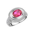 thumbnail image 4 of RYLOS Bagues pour Femmes Bague en Argent Sterling Classique Pierre Précieuse Ovale 9x7 mm et Diamants Rubis de Juillet Bijoux Taille 9,5, 4 of 7