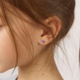 thumbnail image 3 of CZ Heart Solitaire Simulated Alexandrite Earrings Screw Back - Sterling Silver, 3 of 6