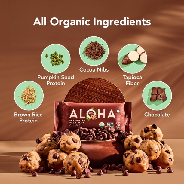 Aloha Organic Protein Bar - Plant Based Chocolate Chip Cookie