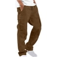 thumbnail image 1 of RKSTN Cargo Pants for Men Drawstring Solid Color Casual Multiple Pockets Trousers Outdoor Fitness Pants with Pockets, 1 of 5
