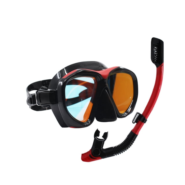 SCAUP Ensemble de Plongée en Apnée Coral Pro - Masque de Plongée Miroir et Trousse de Plongée à Sec, pour Adultes