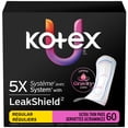thumbnail image 1 of Serviettes ultraminces Kotex, absorption régulière, 60 unités, 1 of 7