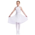 thumbnail image 1 of Ocealan Robe de Danse Lyrique Sans Manches pour Filles Justaucorps Ballerine Scintillant Ivoire 16, 1 of 7