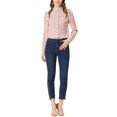 thumbnail image 2 of INSPIRE CHIC Chemise Boutonnée pour Femme à Petites Fleurs à Manches Longues Col en Pointe Haut de Bureau S Blanc-Rose Floral, 2 of 8
