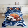 thumbnail image 2 of Erosebridal Ensemble de Literie de Basketball Football Grand, Couette Camouflage Bleu, Réversible, 2 of 7