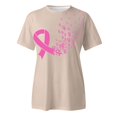 thumbnail image 4 of JIRNDf T-Shirt pour Femmes Hauts d'Été Tendance Rose Imprimé Manches Courtes Col Rond Mignon T-Shirts Graphiques pour Femmes Chemises Kaki TG, 4 of 5