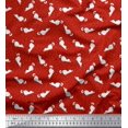 thumbnail image 1 of Soimoi Tissu Satin Modal Floral & Chat Imprimé par Yard 42 Pouces de Large, 1 of 3