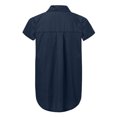 thumbnail image 5 of Pompotops Women Casual Solid Short Sleeve Turn Down Collar Pockets Buttons Shirt Tops, 5 of 5