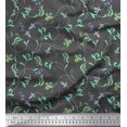 thumbnail image 1 of Soimoi Tissu Canard en Coton Gris Tissu Imprimé Feuilles Artistiques 1 Yard 42 Pouces de Large, 1 of 3