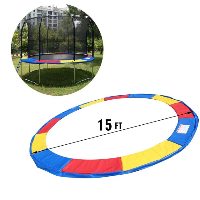 Gymax 15 FT Trampoline Safety Pad Spring Cover Frame Replacement Multi Color
