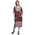 thumbnail image 1 of Bimba Kurtis Droits à Panneaux pour Femmes Robe Kurti Longue Haut Indien Imprimé, 1 of 5