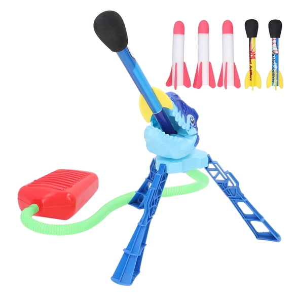 XYCCA Lanceur de Fusée pour Enfants Effet Lumineux Sûr Lanceur à Pédale Jouet pour Sports Extérieurs Loisirs Bleu-082302