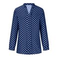 thumbnail image 4 of CEHVOM Chandail Blouse à Manches Longues à Col en V pour Femmes, Décontracté et Confortable, à Pois Imprimés, Liquidation, 4 of 6