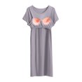 thumbnail image 3 of Besolor Chemises de Nuit Grande Taille pour Femmes Été Confortables à Manches Courtes Col Ras du Cou Vêtements de Nuit Chemises de Sommeil Robe de Nuit, 3 of 5