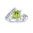 thumbnail image 1 of RYLOS Rings for Women Sterling Silver Greek Key Designer Ring 9X7MM Gemstone & Diamond Ring August Peridot Jewelry  Size 9, 1 of 7