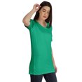 thumbnail image 2 of Inkmeso Plain Basic Tshirt Long Length Tee Short Sleeve Workout Top For Women, 2 of 9