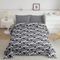 thumbnail image 2 of Erosebridal Modern Geometric Bedding Sets Queen with Comforter, Chic Check Duvet Insert, Minimalism Minimalst Reversible Bedding Queen Comforter Set, Ultra Soft Room Decorative, 3pcs, 2 of 8