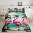 thumbnail image 3 of YST Pink Flamingo Bedding Set, 7-Piece, Tropical Marine Theme, King Size, 3 of 6