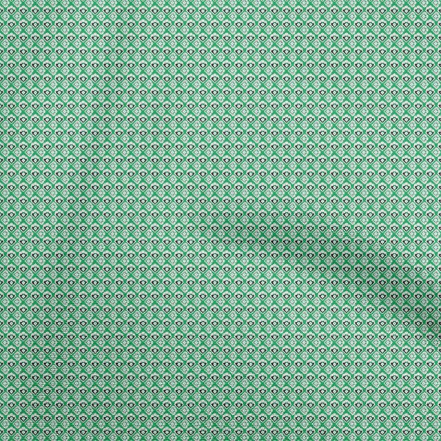 oneOone Cotton Silk Green Fabric Asian Ikat Sewing Craft Projects Fabric Prints By Yard 42 Inch Wide
