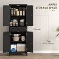 thumbnail image 4 of HOMCOM 67" Kitchen Pantry Storage Cabinet with Doors and Shelves, Black, 4 of 10