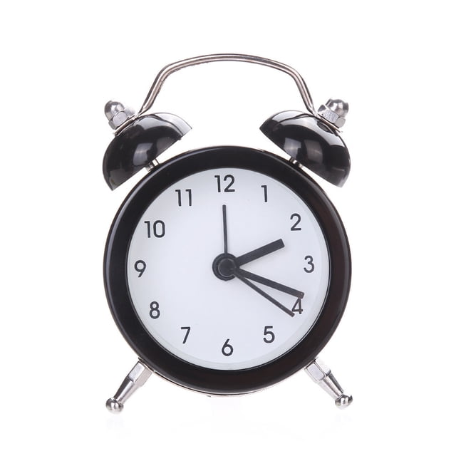 Twin Bell Silent Alloy Stainless Metal Alarm Clock