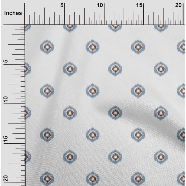 oneOone Organic Cotton Voile Fabric Circle Ikat Decor Fabric Printed BTY 42 Inch Wide