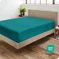 thumbnail image 4 of Bare Home Fitted Sheet - Premium 1800 Collection - Deep Pocket - Ultra-Soft Wrinkle Resistant - Twin XL, Emerald, 4 of 7