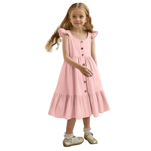Robes Fille Robe Florale pour Filles Robes d'Anniversaire pour Filles Robe d'Été Robe de Princesse Robes pour Tout-Petites Filles 3-4 Ans Mode Fille