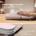 thumbnail image 4 of Nulea Clavier Ergonomique Sans Fil, Clavier Divisé avec Repose-Poignet Coussiné, Connectivité Bluetooth et USB, Rechargeable USB-C, Compatible avec Windows Mac (Gris Rose), 4 of 7