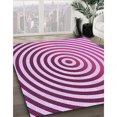 thumbnail image 3 of Ahgly Tapis d'Intérieur Lavable en Machine Carré Transitionnel Fleur Rose, 5 Pieds Carré, 3 of 7