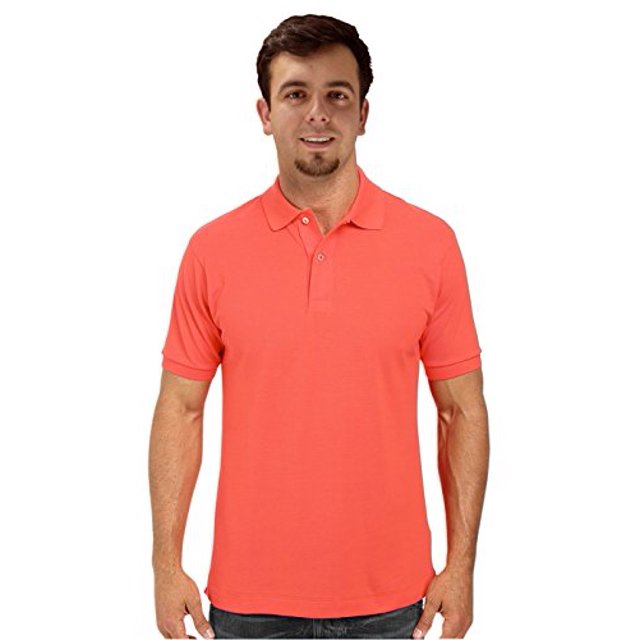 Peach Couture Mens Short Sleeve Classic Pique Polo Shirt