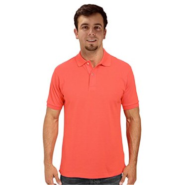 Peach Couture Polo Classique à Manches Courtes pour Hommes Rose Grand